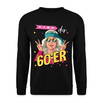 Kind der 60er Jahre Alte Frau Kostüm - Unisex Pullover - Schwarz - Vorne - Alina (178cm) & Michal (187cm)