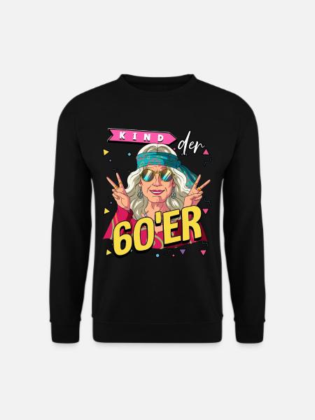 Kind der 60er Jahre Alte Frau Kostüm - Unisex Pullover - Schwarz