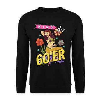 Kind der 60er Jahre Meerjungfrau Kostüm - Unisex Pullover - Schwarz - Vorne - Alina (178cm) & Michal (187cm)