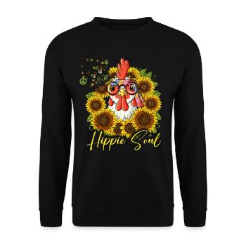 60s 70s Costume Hippie Soul - Sweat-shirt Unisexe - noir - Devant - Alina (178cm) & Michal (187cm)