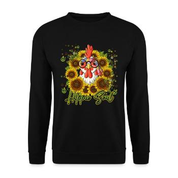 60s 70s Costume Hippie Soul - Sweat-shirt Unisexe - noir - Devant - Alina (178cm) & Michal (187cm)
