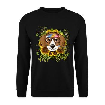 60s 70s Costume Hippie Soul - Sweat-shirt Unisexe - noir - Devant - Alina (178cm) & Michal (187cm)