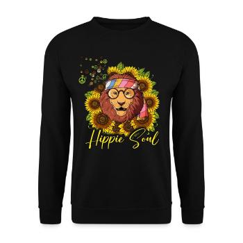 60s 70s Costume Hippie Soul - Sweat-shirt Unisexe - noir - Devant - Alina (178cm) & Michal (187cm)