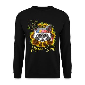 60s 70s Costume Hippie Soul - Sweat-shirt Unisexe - noir - Devant - Alina (178cm) & Michal (187cm)