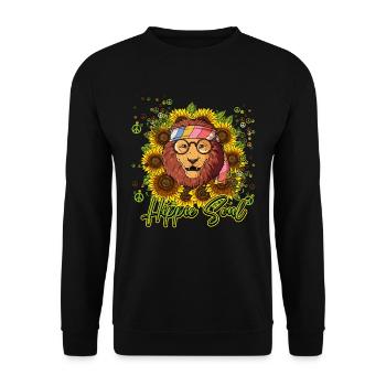 60s 70s Costume Hippie Soul - Sweat-shirt Unisexe - noir - Devant - Alina (178cm) & Michal (187cm)