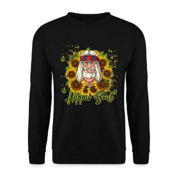 60s 70s Costume Hippie Soul - Sweat-shirt Unisexe - noir - Devant - Alina (178cm) & Michal (187cm)