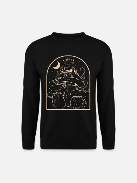 Cottagecore Frosch - Unisex Pullover - Schwarz