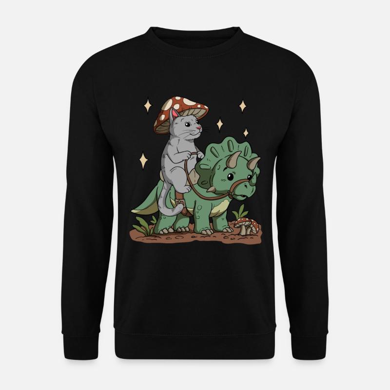 Cottagecore Katze - Unisex Pullover - Schwarz