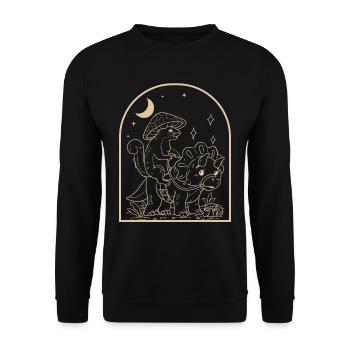 Cottagecore Squirrel - Unisex Sweatshirt - black - Front - Alina (178cm) & Michal (187cm)