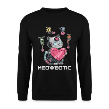 Amour de chat robot - Sweat-shirt Unisexe - noir - Devant - Alina (178cm) & Michal (187cm)