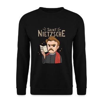 Saint Nietzsche Philosophy - Unisex Sweatshirt - black - Front - Alina (178cm) & Michal (187cm)