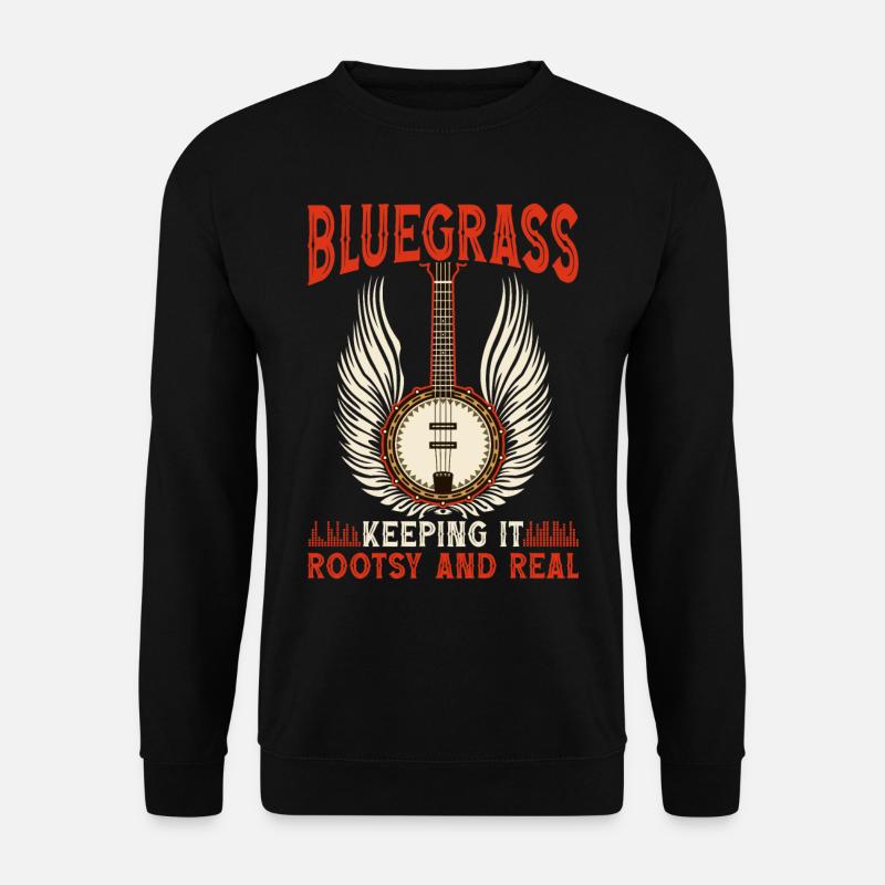Witziges Bluegrass-Musiker-Design für - Unisex Pullover - Schwarz