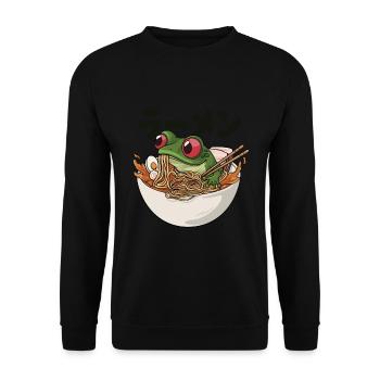 Une grenouille mange de la soupe de ramen japonaise - Sweat-shirt Unisexe - noir - Devant - Alina (178cm) & Michal (187cm)