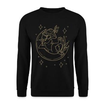 Cottagecore Frog - Unisex Sweatshirt - black - Front - Alina (178cm) & Michal (187cm)