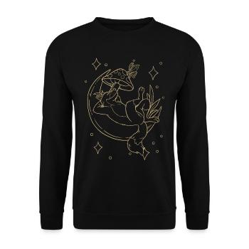 Cottagecore Fox - Unisex Sweatshirt - black - Front - Alina (178cm) & Michal (187cm)