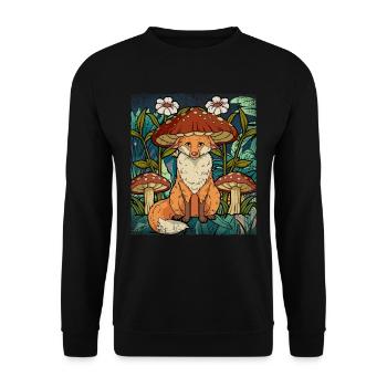 Cottagecore Fox - Unisex Sweatshirt - black - Front - Alina (178cm) & Michal (187cm)