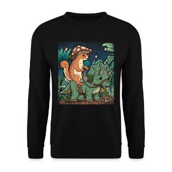Cottagecore Squirrel - Unisex Sweatshirt - black - Front - Alina (178cm) & Michal (187cm)