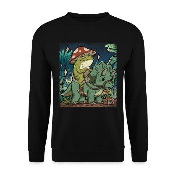 Cottagecore Frog - Unisex Sweatshirt - black - Front - Alina (178cm) & Michal (187cm)