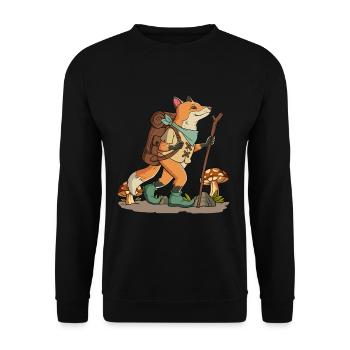 Cottagecore Fox - Unisex Sweatshirt - black - Front - Alina (178cm) & Michal (187cm)