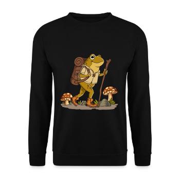 Cottagecore Frog - Unisex Sweatshirt - black - Front - Alina (178cm) & Michal (187cm)