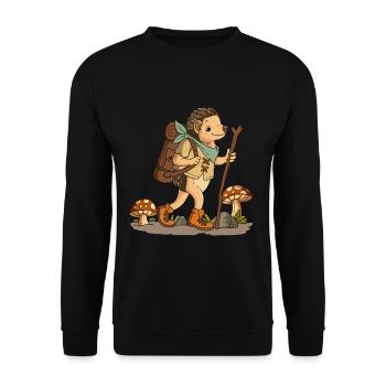 Hérisson Cottagecore - Sweat-shirt Unisexe - noir - Devant - Alina (178cm) & Michal (187cm)