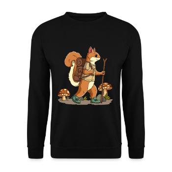 Cottagecore Squirrel - Unisex Sweatshirt - black - Front - Alina (178cm) & Michal (187cm)