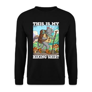 This Is My Hiking Wandern - Unisex Sweatshirt - black - Front - Alina (178cm) & Michal (187cm)