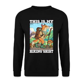 This Is My Hiking Wandern - Unisex Sweatshirt - black - Front - Alina (178cm) & Michal (187cm)