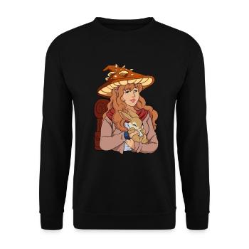 Cottagecore Woman - Unisex Sweatshirt - black - Front - Alina (178cm) & Michal (187cm)