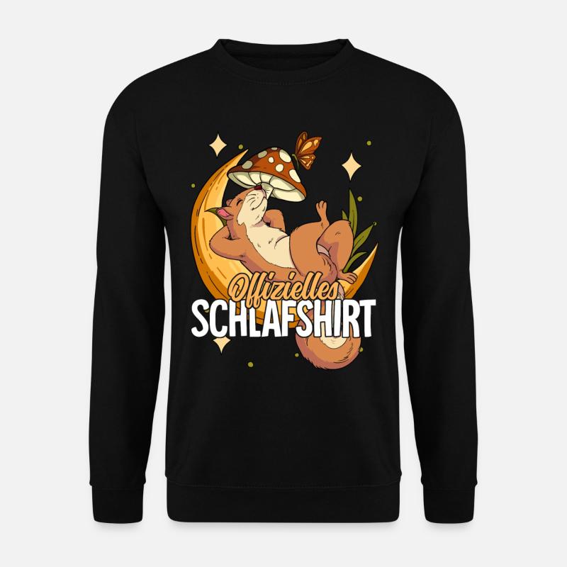 Offizielles Schlafshirt Eichhörnchen Mond - Unisex Pullover - Schwarz