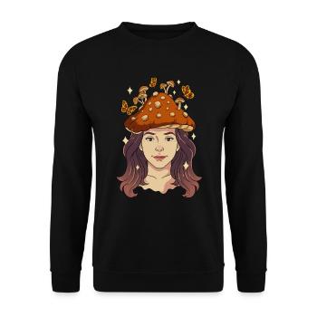 Cottagecore Woman - Unisex Sweatshirt - black - Front - Alina (178cm) & Michal (187cm)