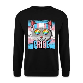 Pride LGBTQ Transgender Flagge Kostüm Pride Month - Unisex Pullover - Schwarz - Vorne - Alina (178cm) & Michal (187cm)
