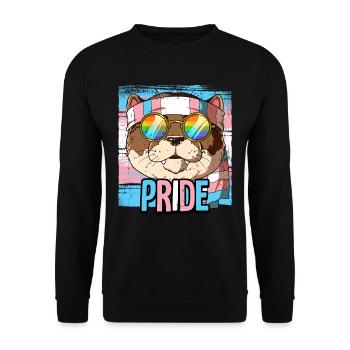Pride LGBTQ Transgender Flag Costume Pride Month - Unisex Sweatshirt - black - Front - Alina (178cm) & Michal (187cm)