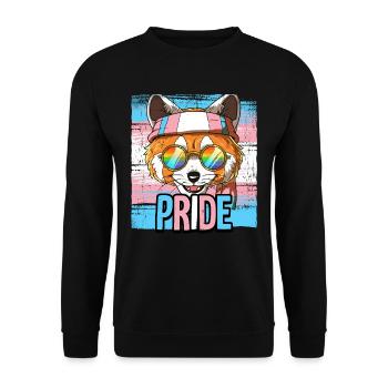 Pride LGBTQ Transgender Flagge Kostüm Pride Month - Unisex Pullover - Schwarz - Vorne - Alina (178cm) & Michal (187cm)