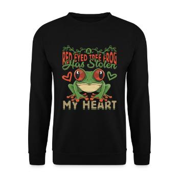 Conception de grenouille aux yeux rouges pour un chasseur de grenouilles - Sweat-shirt Unisexe - noir - Devant - Alina (178cm) & Michal (187cm)