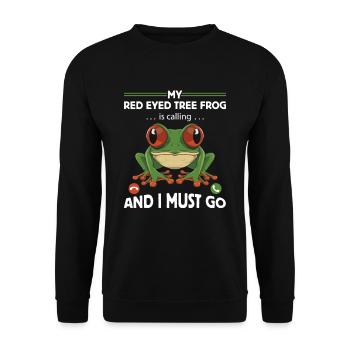 Conception de grenouille aux yeux rouges pour un chasseur de grenouilles - Sweat-shirt Unisexe - noir - Devant - Alina (178cm) & Michal (187cm)