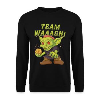 Goblin Orc D20 Dice Team Waaagh Design Für Ein Rpg - Unisex Pullover - Schwarz - Vorne - Alina (178cm) & Michal (187cm)
