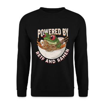 Une grenouille mange de la soupe de ramen japonaise - Sweat-shirt Unisexe - noir - Devant - Alina (178cm) & Michal (187cm)