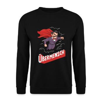 Nietzsche Übermensch Philosophy - Unisex Sweatshirt - black - Front - Alina (178cm) & Michal (187cm)