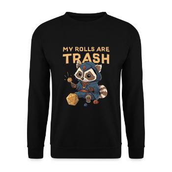 RPG Racoon Trash D20 Cube Design for an RPG - Unisex Sweatshirt - black - Front - Alina (178cm) & Michal (187cm)