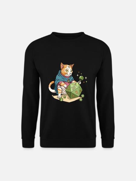 Konstrukcja kostki RPG Meow Cat D20 dla gracza RPG - Bluza unisex - czarny