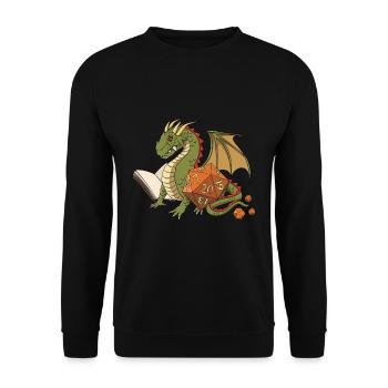 RPG Dragon D20 Cube Design for an RPG GAMER - Unisex Sweatshirt - black - Front - Alina (178cm) & Michal (187cm)