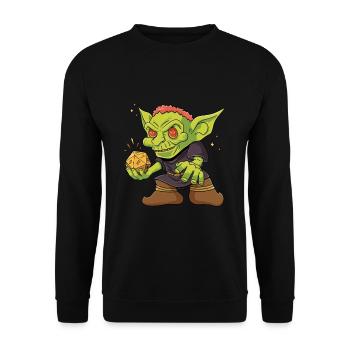 Goblin Orc D20 Cube Design for an RPG GAMER - Unisex Sweatshirt - black - Front - Alina (178cm) & Michal (187cm)