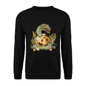 RPG Snake D20 Cube Design pour un RPG GAMER - Sweat-shirt Unisexe - noir - Devant - Alina (178cm) & Michal (187cm)