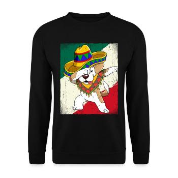 Dabbing Mexican Hund Cinco De Mayo - Unisex Pullover - Schwarz - Vorne - Alina (178cm) & Michal (187cm)
