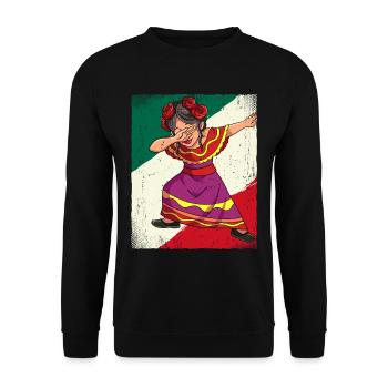 Dabbing Mexican Woman Cinco De Mayo - Unisex Sweatshirt - black - Front - Alina (178cm) & Michal (187cm)