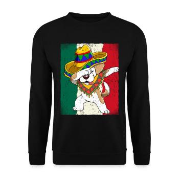 Dabbing Mexican Hund Cinco De Mayo - Unisex Pullover - Schwarz - Vorne - Alina (178cm) & Michal (187cm)