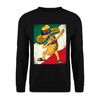 Dabbing Mexican Taco Cinco De Mayo - Unisex Sweatshirt - black - Front - Alina (178cm) & Michal (187cm)