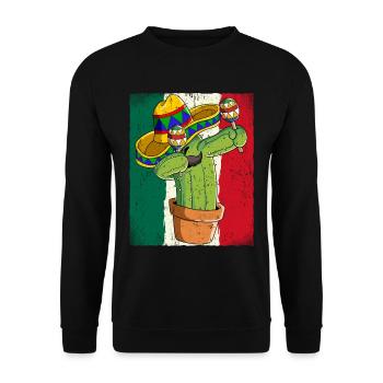 Dabbing Mexican Kaktus Cinco De Mayo - Unisex Pullover - Schwarz - Vorne - Alina (178cm) & Michal (187cm)