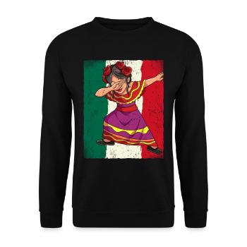 Dabbing Mexican Cxcx Cinco De Mayo - Unisex Pullover - Schwarz - Vorne - Alina (178cm) & Michal (187cm)